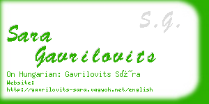 sara gavrilovits business card
